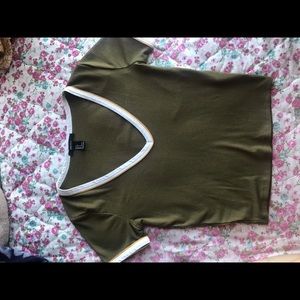 Forever 21 Army Green v-neck